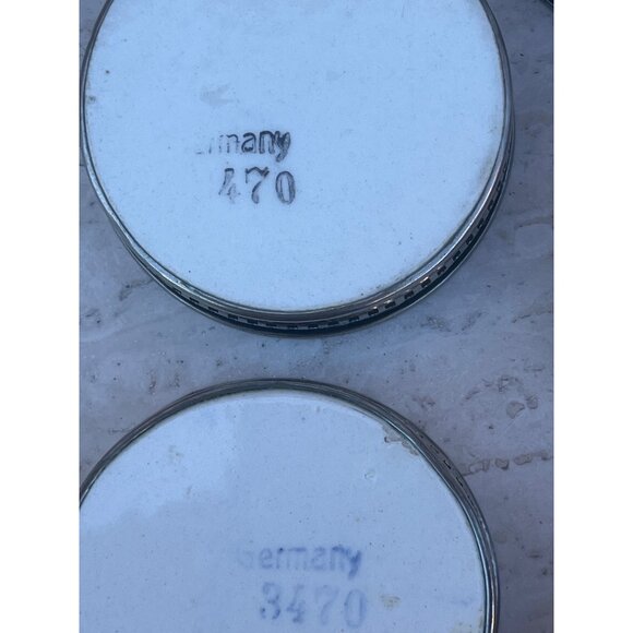 Vintage Delft Blue Windmill Scene Tray & 5 Coasters With Filigree Sides Marked G - Picture 8 of 16